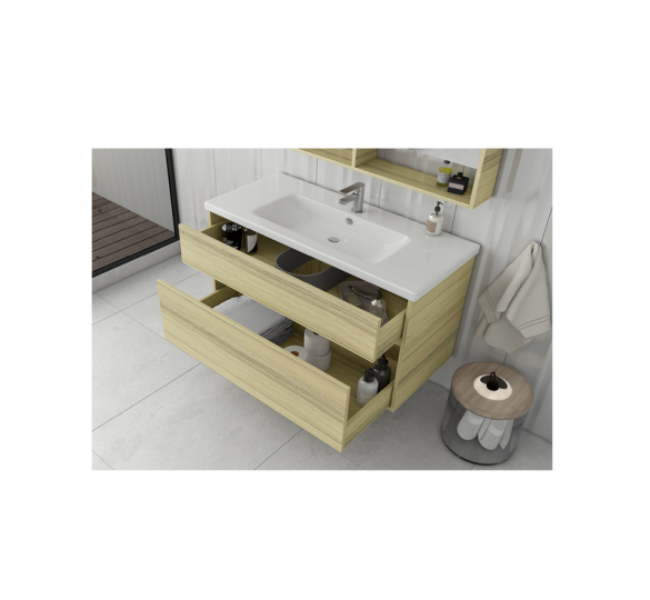 INSTINCT 80 BASE UNIT SHINY LAMINATE NATURAL OAK  BL-1 Bathroom Furniture