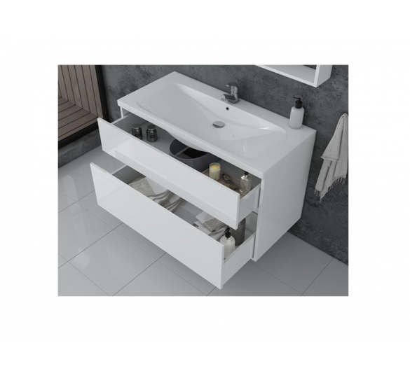 INSTINCT100 BASE UNIT SHINY WHITE LACQUERED FINISH  Bathroom Furniture