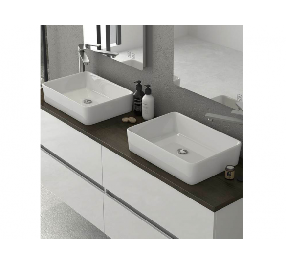 LUXUS 160 BASE UNIT SHINY WHITE LACQUERED FINISH  Bathroom Furniture