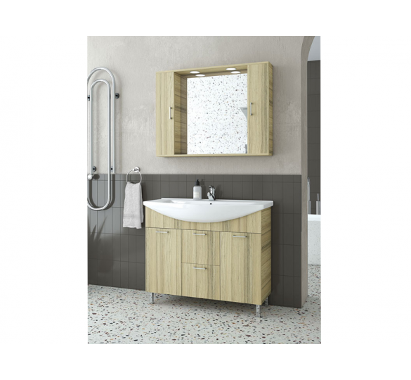 RITMO 95 BASE UNIT LAMINATE NATURAL OAK Bathroom Furniture