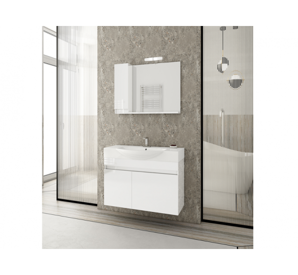 SENSO 85 BASE UNIT SHINY WHITE LACQUERED FINISH  Bathroom Furniture