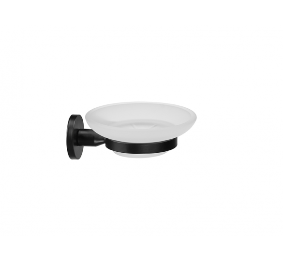 OMICRON soap dish holder frosted glass wall moumted Omicron Black
