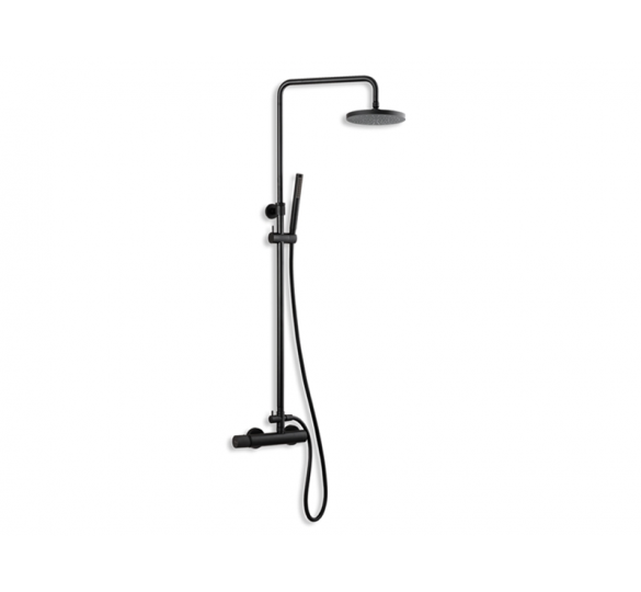 ELETTA CHESTER shower with faucet column 2 outputs Black Brushed SHOWER COLUMNS