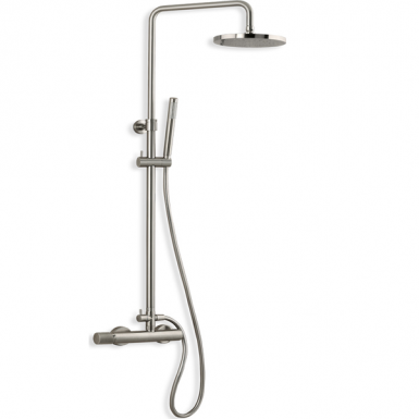 ELETTA TECNO shower with faucet column 2 outputs Inox Finish 167065-110