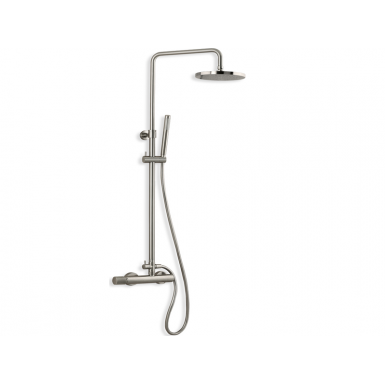 ELETTA TECNO shower with faucet column 2 outputs Inox Finish 167065-110