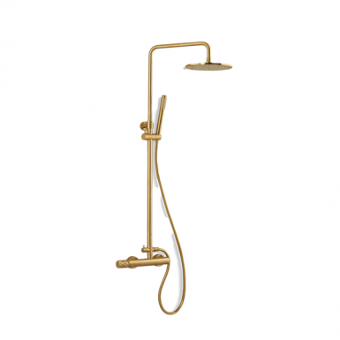 ELETTA CHESTER shower with faucet column 2 outputs Gold Brushed