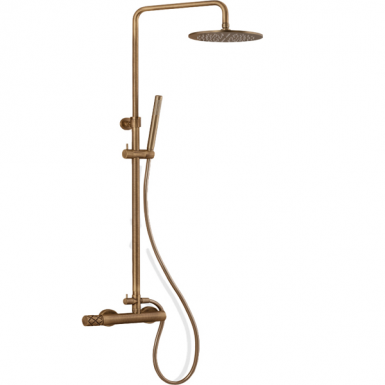ELETTA CHESTER shower with faucet column 2 outputs Bronze Brushed