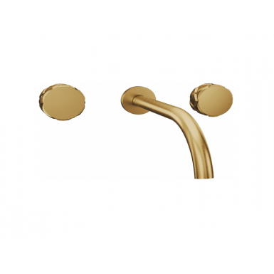 ELETTA CHESTER wall mounted washbasin faucet Gold Brushed