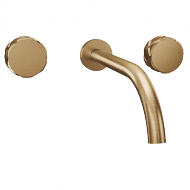 ELETTA CHESTER wall mounted washbasin faucet Bronze Brushed