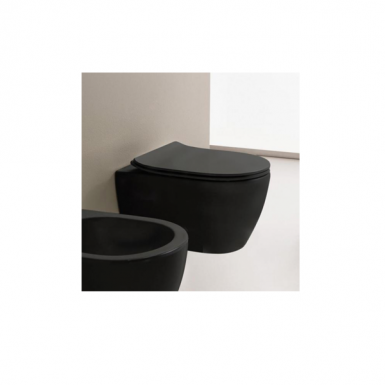 MOON Clean Flush rimless wall basin ardesia black matt  50.5cm