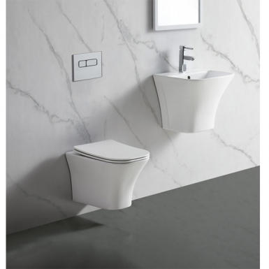 DELIA wall basin rimless white 49cm
