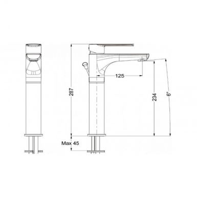 KLINT faucet Washbasin high chrome 142310P-100
