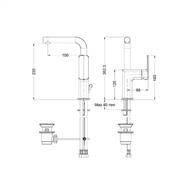 QUADRA  washbasin faucet chrome 144333-100