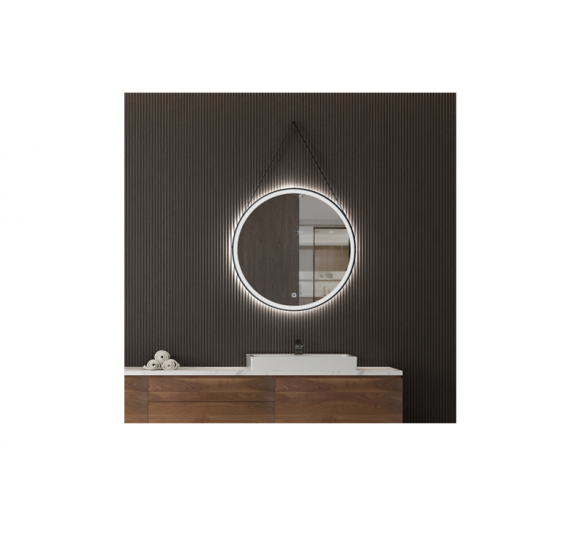 FLY 70 MIRROR WITH BLACK FRAME AND LED Ø70 MIRRORS