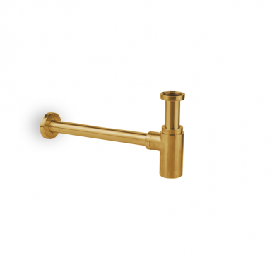 Siphon with removable cleaning cap gold brushed