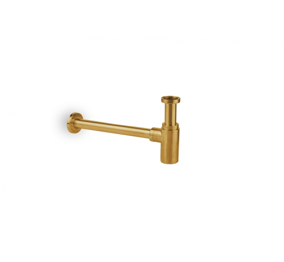Siphon with removable cleaning cap gold brushed valves-pipettes geberit
