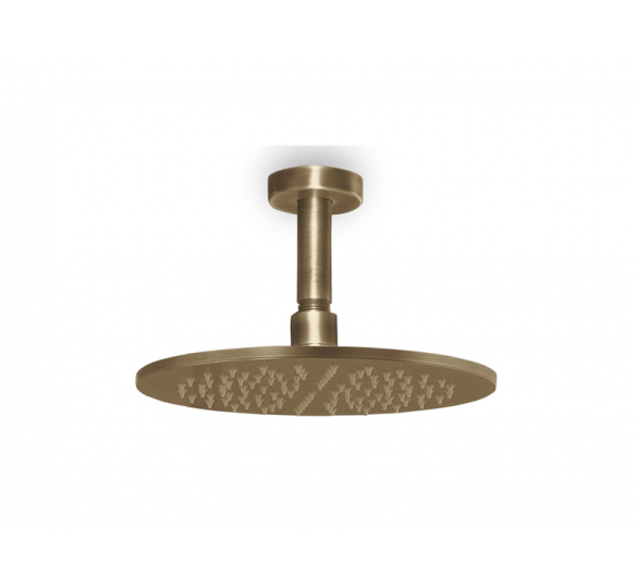Recycled ABS Ø20cm head with a ceiling arm of 15cm Bronze brushed MOUNTED ON THE WALL