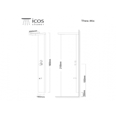 THEA MIX thermostatic shower column 2 outlets wall mounted outdoor area