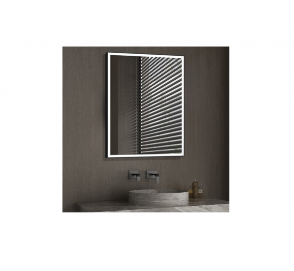TOSCA 60 MIRROR WITH BLACK ALUMINUM LED FRAME 60X80CM MIRRORS