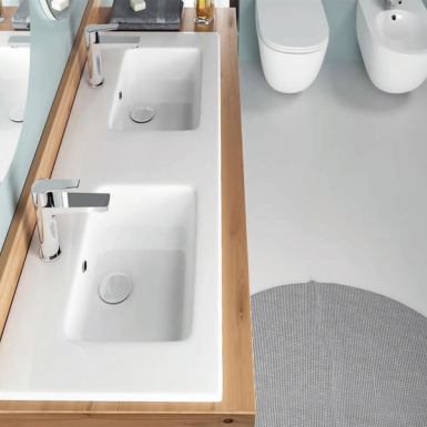 FLAT washbasin white 121,6 x 46 x 13 cm