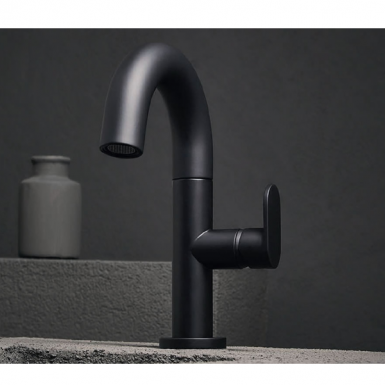 SLIM  BLACK MATT faucet Washbasin 500010-400