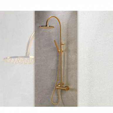 SLIM BRUSHED GOLD faucer showerhead 