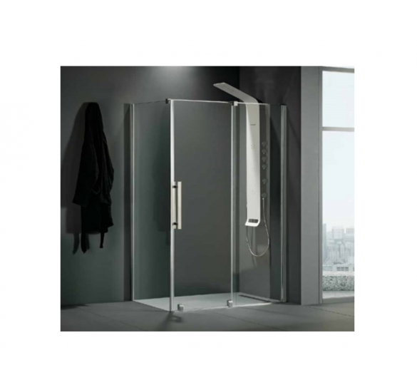 BREEZE CABIN CHROME CLEAN GLASS 1 STABLE + 1 SLIDED SHEET 120CM (117-121) WALL-WALL