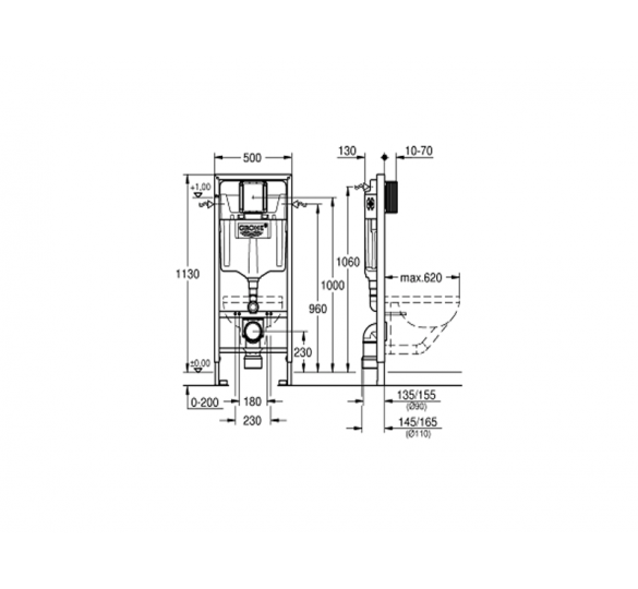 BUILT-IN BOILER FOR GROUE PLASTERBOARD WALL 38528 grohe Sanitary Ware - AGGELOPOULOS SANITARY WARE S.A.