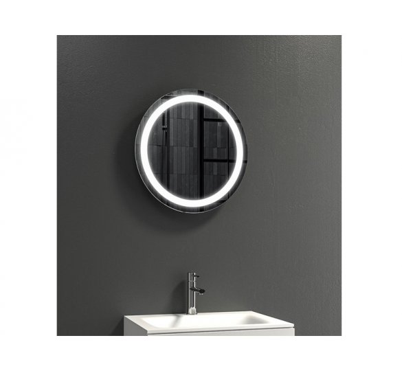 MIRROR PIC012 STAINLESS STEEL WITH HIDDEN LIGHT & CLOSET Ø53 CM mirrors Sanitary Ware - AGGELOPOULOS SANITARY WARE S.A.
