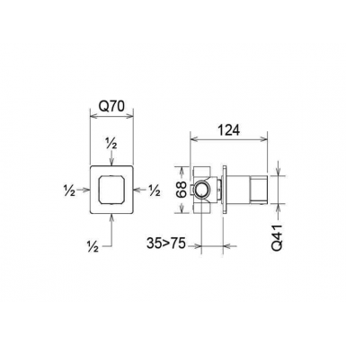 PROFILI PLUS 3-way inlet deflector chrome 45151N-100