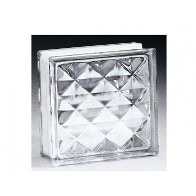 glass brick Diamond colorless 19 x 19 x 8