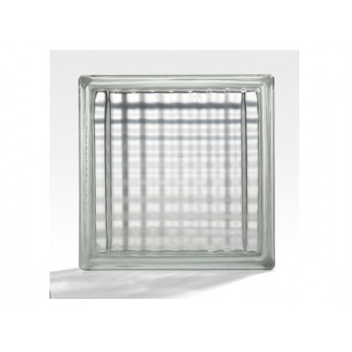 colorless 19 x 19 x 8 striped glass block