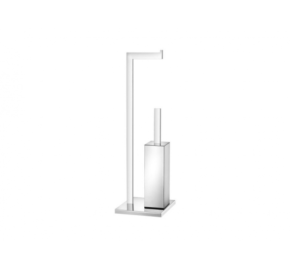 SANCO BRUSH AND PAPER HOLDER STAND CHROME 22X19X83CM PAPER HOLDER STANDS