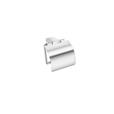 ACADEMIA toilet roll holder with cover chrome
