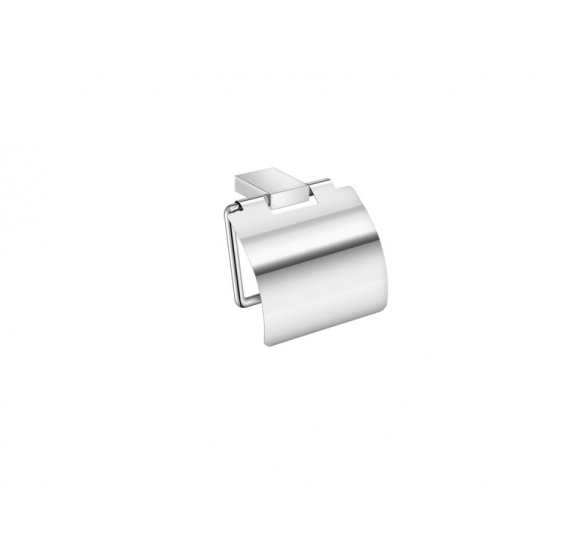 ACADEMIA toilet roll holder with cover chrome ACADEMIA CHROME
