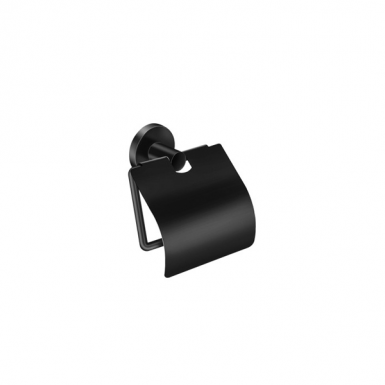 ERGON project toilet roll holder with cover black matt