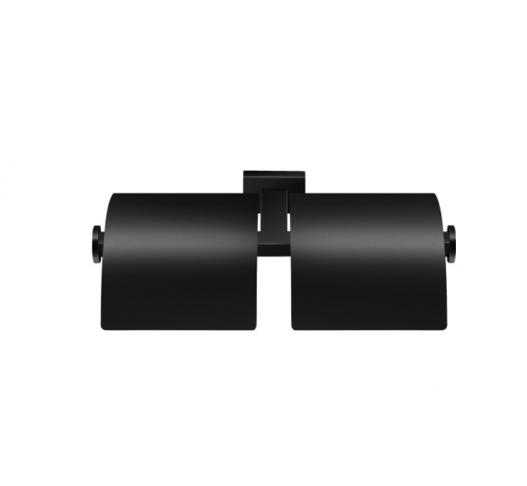 double toilet roll holder with cover enigma ENIGMA BLACK