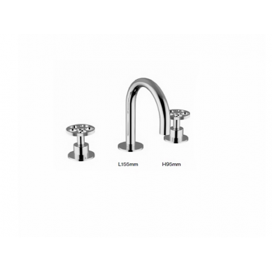 PROGRAME ONE 3-hole chrome washbasin faucet with clicker valve