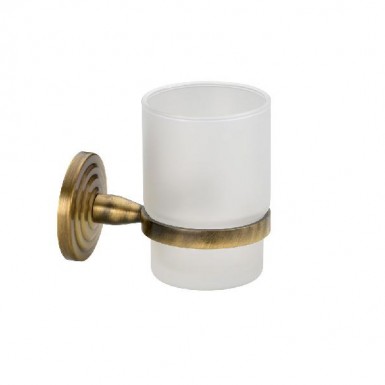 BRASS tumbler holder frosted glass wall mounted