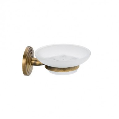 BRASS soap dish holder frosted glass wall mounted
