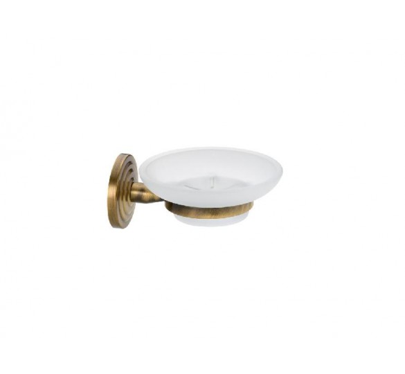 BRASS soap dish holder frosted glass wall mounted brass