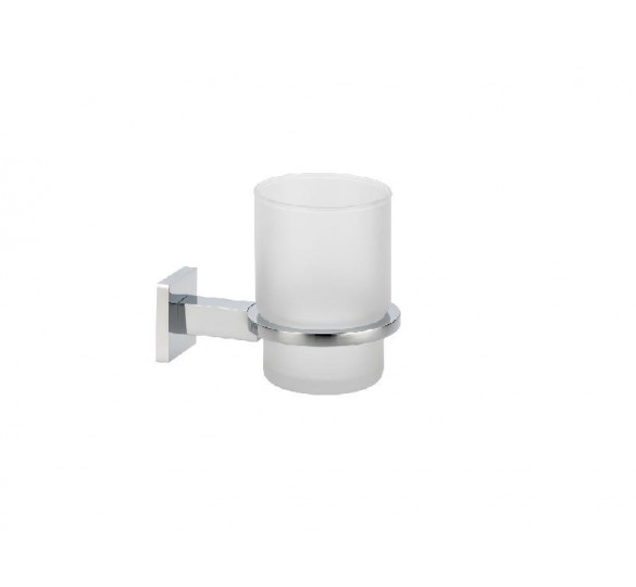 CUBE tumbler holder frosted glass wall mounted cube