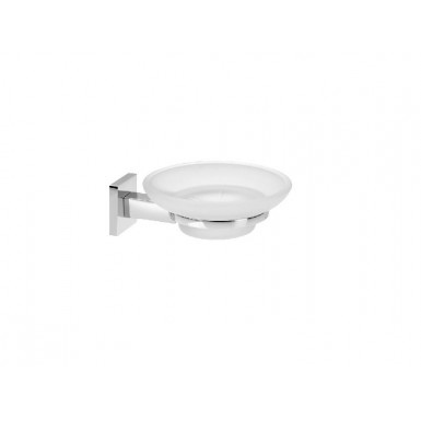 CUBE soap dish holder frosted glass wall mounted
