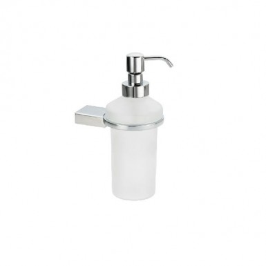 OMEGA soap dispenser frosted glass wall mounted chrome