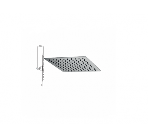 Stainless steel codon 200x200mm slim / inox 304 chrome MOUNTED ON THE WALL