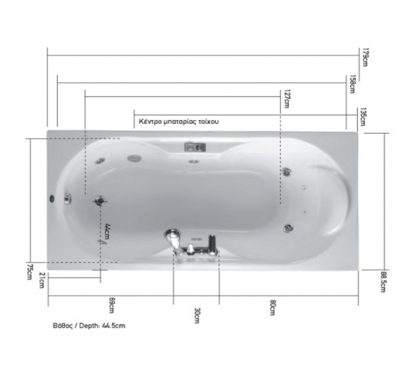 Caroline bathtub acrilan ACRILAN Sanitary Ware - AGGELOPOULOS SANITARY WARE S.A.