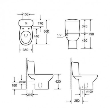 SQUARE compact toilet CY 121 
