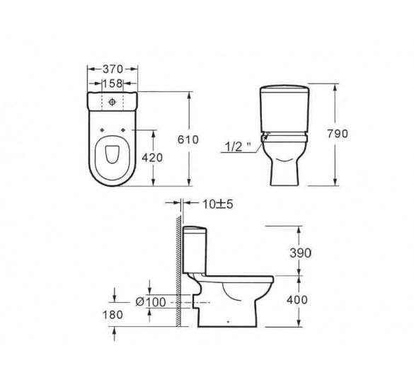 AMFIPOLIS compact toilet TR A206 wc bowls
