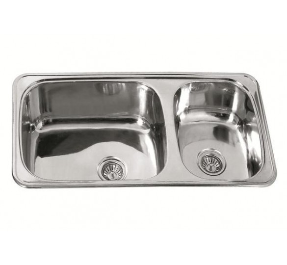 UNO - DUE STAINLESS STEEL SINK 95X50X18.5CM 18-9850 STAINLESS SINK