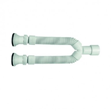 Sink siphon flexible heavily type double plastic rusk & valve full Ø70 1 1/2 ''